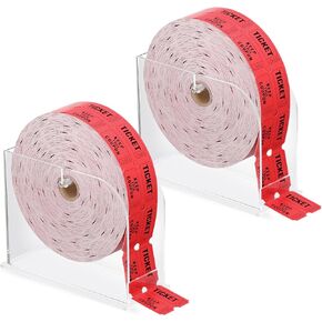 2 Pack Acrylic Raffle Ticket Dispenser 5.6 * 7.6 * 3.1inch Raffle Ticket Holder for Single-roll Double-roll Tickets Sweepstakes Carnival Party Trade Shows Ticket Roll (not Include Raffle Ticket)