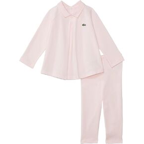 Lacoste baby-girls Long Sleeve Collared W/Leggings Pj GiftsetPajama Set