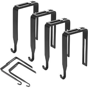 4 Pack Adjustable Cubicle Hooks Metal Over The Door Mirror Hooks Cubicle Hangers Universal Door Hangers for Hats, Fit Panels with 1.4" to 3.5" Thickness (White)