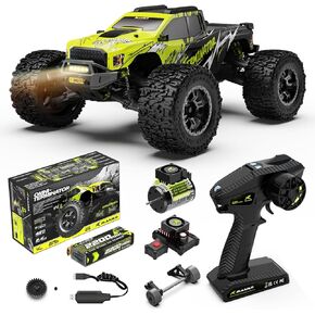 AMORIL 1/10 RTR Brushless Fast RC Cars for Adults,Max 50mph Hobby Electric Off-Road Monster Truck,Waterproof High Speed RC Car 4WD Remote Control Car with 3S Lipo,Green