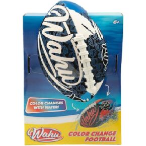 Wahu 100% Waterproof Color Change Beach Football with Real Laces for in and Out of Water Play, 9" Outdoor Football for Pool and Beach Games, Red