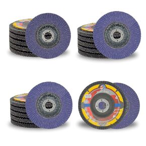 WA 20PACK- 4" x 5/8" Zirconia/Ceramic Purple Flap Disc Sanding Disc Grinding Wheel for Angle Grinder Metal Grinding Woodworking,T27, 4 Inch Assorted Grit (40#x6pcs, 60#x6pcs, 80#x6pcs, 120#x2pcs)
