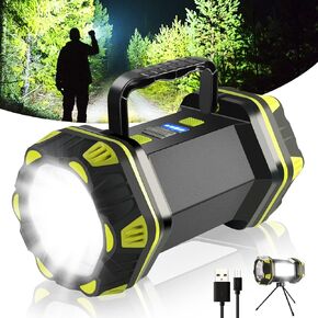 PSDRIQQ LED Camping Lantern Flashlight Spotlight Rechargeable Portable Super Bright Outdoor Emergency Light Searchlight Lamp Waterproof for Hiking Fishing Working Power Outages Hurricane