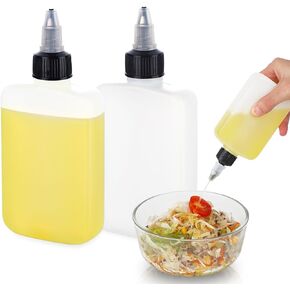 2 Pack Mini Squeeze Bottles for Liquids for Camping Kitchen, Camping Cooking, 4oz Mini Oil Bottles, Small Liquid Containers Leak Proof, Travel Oil Bottle