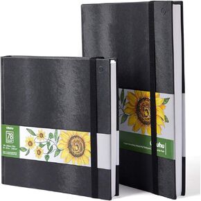 Ohuhu Sketchbook Marker Paper Pad: 2 Pack 8.3"x8.3"&8.3"x11.7" Art Sketch Book Drawing Papers Each Size Holds 78 Sheets/156 Pages 120LB/200GSM Hardcover Sketching Books Christmas Gift