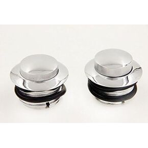 XKMT-Chrome Pop Up Gas Cap Vented Fuel Tank Cap Set Compatible With 1982-2010 Harley Davidson [B00YWCR910]
