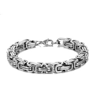 BijooT Men's and Women's New Stainless Steel Bracelet Byzantine Chain Bracelet Woven Bracelet High Polished