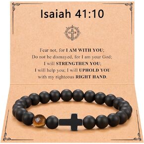 ORISPRE Cross Bracelet for Men Boys Christian Birthday Christmas Graduation Confirmation Gifts for Son Grandson Dad Husband Teenage Boy