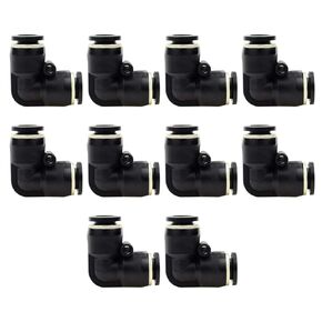 Beduan Push to Connect Fitting Elbow, 3/8" Tube OD x 3/8“ Tube OD Pneumatic 90 Degree Elbow Adapter Push Lock Fitting (Pack of 10 ）