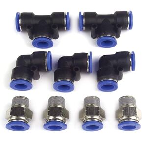 Primefit PCKIT9 Air Push To Connect 9-Piece Connector Kit (1/2" OD)