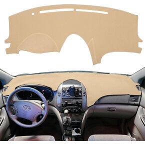 غطاء لوحة القيادة HanLanKa غطاء لوحة القيادة متوافق مع Toyota Sienna 2004 2005 2006 2007 2008 2009 2010 غطاء حماية لوحة القيادة (رمادي داكن) in Kuwait