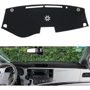 Dashboard Cover Mat Dash Cover Compatible with Toyota Sienna 2004 2005 2006 2007 2008 2009 2010 Dash Board Protector Cover(Beige)