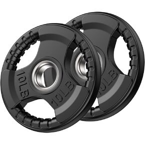 Olympic Rubber Grip Plates for Barbell, 2-Inch Weight Plates for Weight lifting and Strength Weights Training in Home & Gym(10LB-Pair) in Kuwait