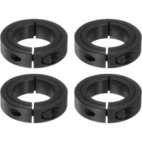 HARFINGTON 4pcs Shaft Collar 1-1/4" Bore 2-1/16" OD 1/2" Width Black Oxide Plating Single Split Axle Clamp-On Collar with Set Screw