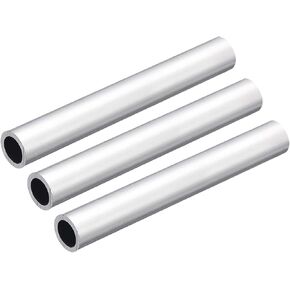uxcell 6063 Aluminum Round Tube, 8mm OD 6mm Inner Dia 100mm Length Pipe Tubing for Industry DIY Projects, 3 Pcs