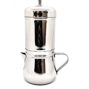 KERAM Coffee filter indian style 200 ml(6.8 Oz) 2-3 cup with kettle-south indian filters/drip/dripper coffee bar accessories for camping/outdoor traditional madras/french press-pour over alternative