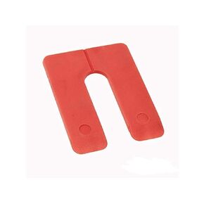 Plastic Structural Shim Horseshoes U Shape, Size: 3" x 4" x 1/16". Pack of 60 Pcs. Red Color, Made in U.S.A. Levelers for Window & Door Shims. BFSEALS Free & Quick Shipping from USA