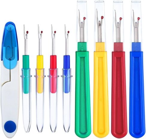 Seam Sewing Ripper Set, KINGMAS 9 Pcs Thread Remover Kit Handy Stitch Ripper Sewing Tools with 1 Scissors for Opening Seams and Hems in Kuwait