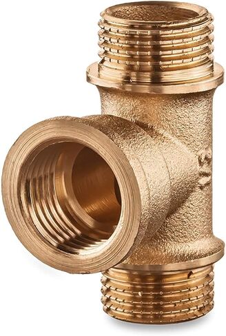 أنبوب نحاسي على شكل تي شيرت 1/2 بوصة ذكر × 1/2 بوصة أنثى × 1/2 ذكر لتوصيلات السباكة، وصلة أنابيب الحديقة in Kuwait