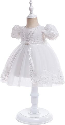DPKM Baby Girls Lace Christening Dresses with Tulle Cloak Newborn Baptism Gown Outfit in Saudi Arabia