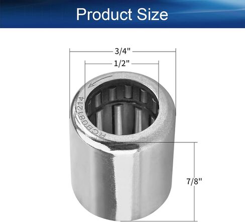 Bettomshin 1Pcs RCB081214 Needle Roller Bearings, 1/2-inch Bore 3/4-inch OD 7/8-inch Width Bearing Steel P0 Stamped Outer Ring Needle Bearings TN Engineering Plastics Cage Bearings in Saudi Arabia