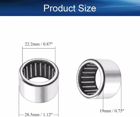 Bettomshin 1Pcs RCB081214 Needle Roller Bearings, 1/2-inch Bore 3/4-inch OD 7/8-inch Width Bearing Steel P0 Stamped Outer Ring Needle Bearings TN Engineering Plastics Cage Bearings in Saudi Arabia