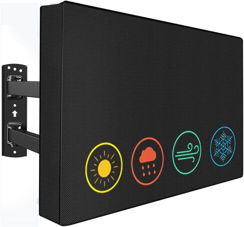 Waterproof Outdoor TV Covers for 55 to 58 inches Outside TV, 600D Thick Fabric TV Screen Protector Cover with Remote Control Pocket - Size 55''W x 35''H x 5.5''D in Saudi Arabia