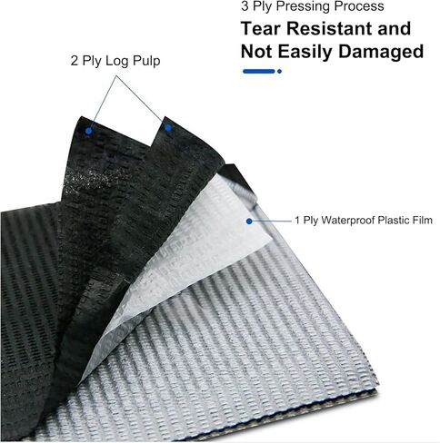 مريلة أسنان سوداء 125 من TourKing للاستعمال مرة واحدة مقاس 45.72 سم × 33.02 سم، 3 طبقات من ورق الوشم الثاقب المقاوم للماء لأغطية الطاولة، وسادة نظيفة لصالون الأظافر/عيادة الأسنان/التغذية/متجر الوشم in Kuwait