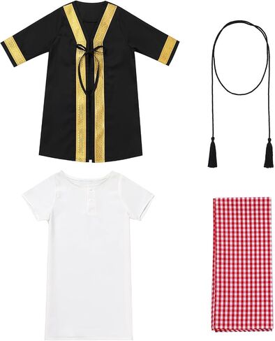 IMEKIS Newborn Baby Boys Muslim Abaya Set With Hijab Dubai Long Sleeve Golden Trimming Kaftan Infant Islamic Arabic Clothes in Saudi Arabia