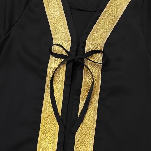 IMEKIS Newborn Baby Boys Muslim Abaya Set With Hijab Dubai Long Sleeve Golden Trimming Kaftan Infant Islamic Arabic Clothes in Saudi Arabia