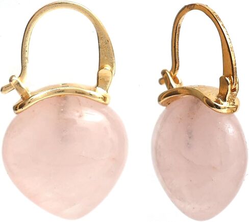 Gempires Mother's Day Gift Smoky Quartz Hoop Earrings for Women, Drop Earrings, Trendy, Dangling, 15mm Pear shape Crystal, Fancy, 14k Gold Plated Jewelry, Gift for Her in Saudi Arabia