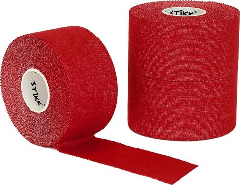 شريط رياضي STIKK - شريط رياضي أحمر 3pk - 1.5 بوصة × 15 ياردة - شريط رياضي لتثبيت ودعم العضلات والمفاصل - لوازم التدريب الرياضي للحماية من الإصابات الرياضية in Kuwait