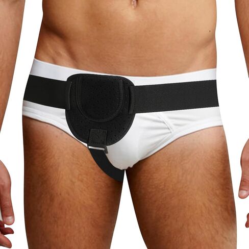 Hernia Belt for Men Inguinal, Hernia Belts for Men, Adjustable Men Hernia Support Belt - for Left or Right Side Groin Pain Relief with Removable Compression Pads (Black) in Saudi Arabia