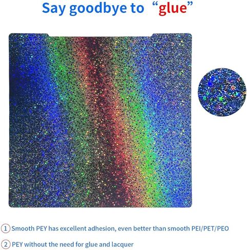 منصات الطابعة ثلاثية الأبعاد Imdinnogo MK3S MK3S+ MK52 أحدث ملحقات الترقية: طلاء PEI بنسيج 253.8 × 241 مم - صفيحة فولاذية زنبركية خاصة ملونة ولامعة من فيلم PEY لـ Prussa i3 MK2.5S MK3 BCZAMD in Kuwait