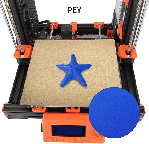 منصات الطابعة ثلاثية الأبعاد Imdinnogo MK3S MK3S+ MK52 أحدث ملحقات الترقية: طلاء PEI بنسيج 253.8 × 241 مم - صفيحة فولاذية زنبركية خاصة ملونة ولامعة من فيلم PEY لـ Prussa i3 MK2.5S MK3 BCZAMD in Kuwait