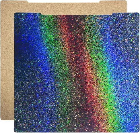 منصات الطابعة ثلاثية الأبعاد Imdinnogo MK3S MK3S+ MK52 أحدث ملحقات الترقية: طلاء PEI بنسيج 253.8 × 241 مم - صفيحة فولاذية زنبركية خاصة ملونة ولامعة من فيلم PEY لـ Prussa i3 MK2.5S MK3 BCZAMD in Kuwait