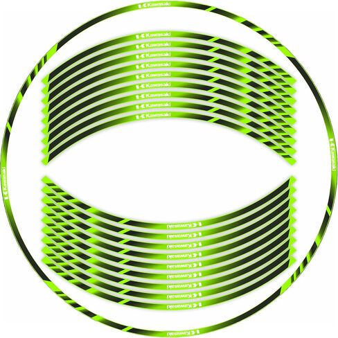 17 inch Wheel Rim Stickers Decals Tape Compatible with NINIJA250 300 400 650 1000/ZX25R 3R 6R 7R 9R 10R 12R 14R Reflective Rim Tapes Sticker Stripe ZZR 600 1200 1400 1100 VERSYS Z1000 SX in Saudi Arabia
