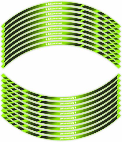 17 inch Wheel Rim Stickers Decals Tape Compatible with NINIJA250 300 400 650 1000/ZX25R 3R 6R 7R 9R 10R 12R 14R Reflective Rim Tapes Sticker Stripe ZZR 600 1200 1400 1100 VERSYS Z1000 SX in Saudi Arabia