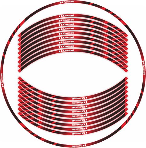 17 inch Wheel Rim Stickers Decals Tape Compatible with NINIJA250 300 400 650 1000/ZX25R 3R 6R 7R 9R 10R 12R 14R Reflective Rim Tapes Sticker Stripe ZZR 600 1200 1400 1100 VERSYS Z1000 SX in Saudi Arabia