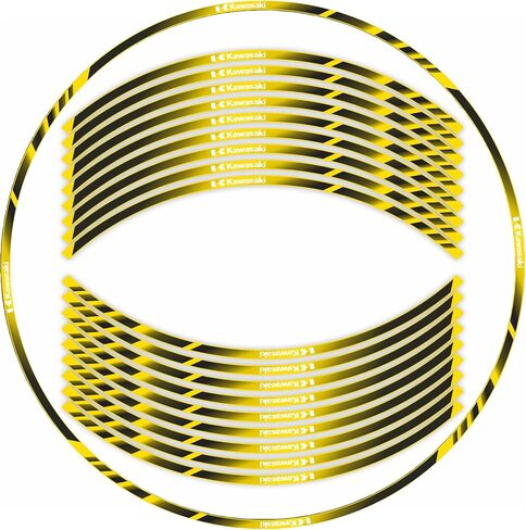 17 inch Wheel Rim Stickers Decals Tape Compatible with NINIJA250 300 400 650 1000/ZX25R 3R 6R 7R 9R 10R 12R 14R Reflective Rim Tapes Sticker Stripe ZZR 600 1200 1400 1100 VERSYS Z1000 SX in Saudi Arabia