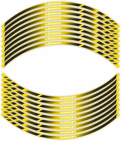 17 inch Wheel Rim Stickers Decals Tape Compatible with NINIJA250 300 400 650 1000/ZX25R 3R 6R 7R 9R 10R 12R 14R Reflective Rim Tapes Sticker Stripe ZZR 600 1200 1400 1100 VERSYS Z1000 SX in Saudi Arabia