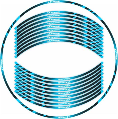 17 inch Wheel Rim Stickers Decals Tape Compatible with NINIJA250 300 400 650 1000/ZX25R 3R 6R 7R 9R 10R 12R 14R Reflective Rim Tapes Sticker Stripe ZZR 600 1200 1400 1100 VERSYS Z1000 SX in Saudi Arabia
