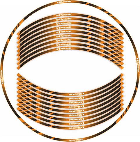 17 inch Wheel Rim Stickers Decals Tape Compatible with NINIJA250 300 400 650 1000/ZX25R 3R 6R 7R 9R 10R 12R 14R Reflective Rim Tapes Sticker Stripe ZZR 600 1200 1400 1100 VERSYS Z1000 SX in Saudi Arabia