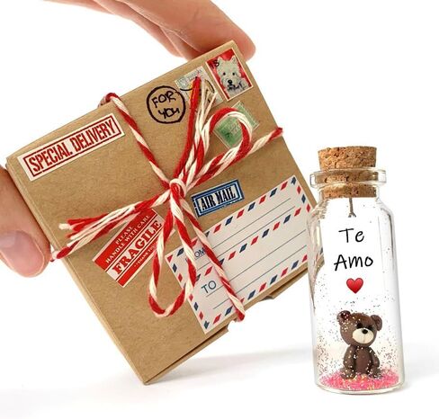 Mensaje romántico en una botella para regalar a tu novio o novia - Tarro de los deseos con una tarjeta para tu esposo o esposa (Tu tienes la llave de mi corazón, Gift Bottle) in Saudi Arabia