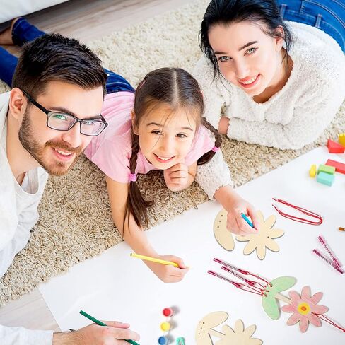 Geetery 12 قطعة زهرة الحرف للأطفال الرياح الرنين عدة DIY خشبية الفصول الدراسية الزخرفية الرياح الرنين زهرة حزب تفضل للأطفال DIY الحرفية عيد ميلاد حزب تفضل in Saudi Arabia