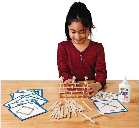 Colorations Wooden Building Craft Sticks, Set of 600, Wooden Building Craft Sticks, Brain Training Steam Activity, 10 Activity Guides for Building Different Structures,Kids STEM & STEAM Craft,Ages 3+ in Saudi Arabia