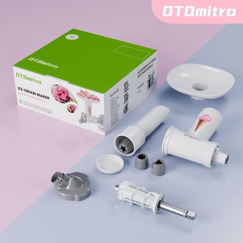 مرفق صانع الآيس كريم من OTOmitra لخلاط حامل كيتشن ايد، صانع الآيس كريم لصنع آيس كريم الفاكهة، أجزاء صانعة الفاكهة المجمدة الخالية من الألبان، مرفق حلويات الآيس كريم الطبيعية in Kuwait