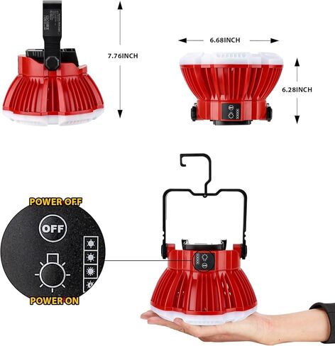 فانوس تخييم LED 2400LM لبطارية ميلووكي m18، ضوء عمل LED 24 وات لإصلاح السيارات والتخييم والطوارئ والإعصار والمشي لمسافات طويلة وصيد الأسماك (البطارية غير متضمنة) in Kuwait