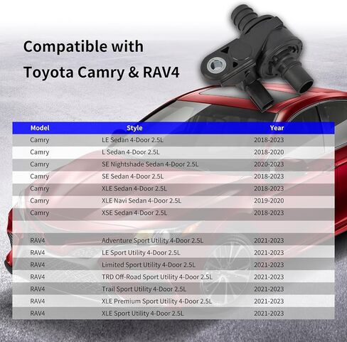 صمام التحكم في المياه المبردة من Magimaker 16671-25010 1667125010 متوافق مع Toyota Camry 2018-2023 وRAV4 2021-2023 اختر الموديلات in Kuwait