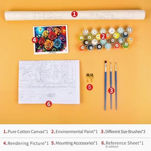 TUMOVO Animals Paint by Numbers, Elephant Paint by Numbers, Acrylic Painting Kit with Brushes and Pigment, Oil Painting Kit Paint by Numbers for Wall Decor, 16x20 Inch, Frameless in Saudi Arabia